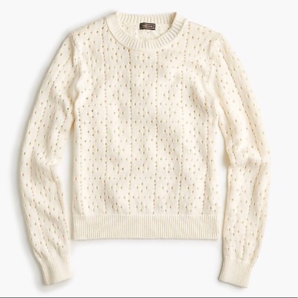 J.crew Point Sur pointelle sweater ivory small NWT